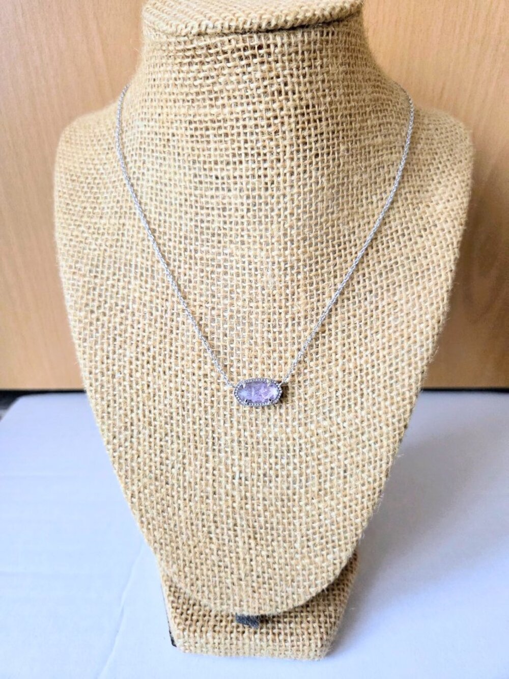 Kendra Scott Elisa Silver Necklace with Light Lavender Stone - New with tags